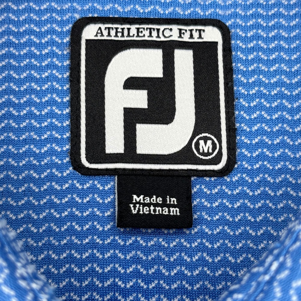 FootJoy Mens Athletic Fit Golf Polo Blue La Cantera Resort Spa Logo Size Medium - Picture 8 of 12